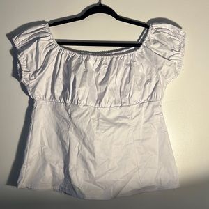 White Off Shoulder Babydoll Top